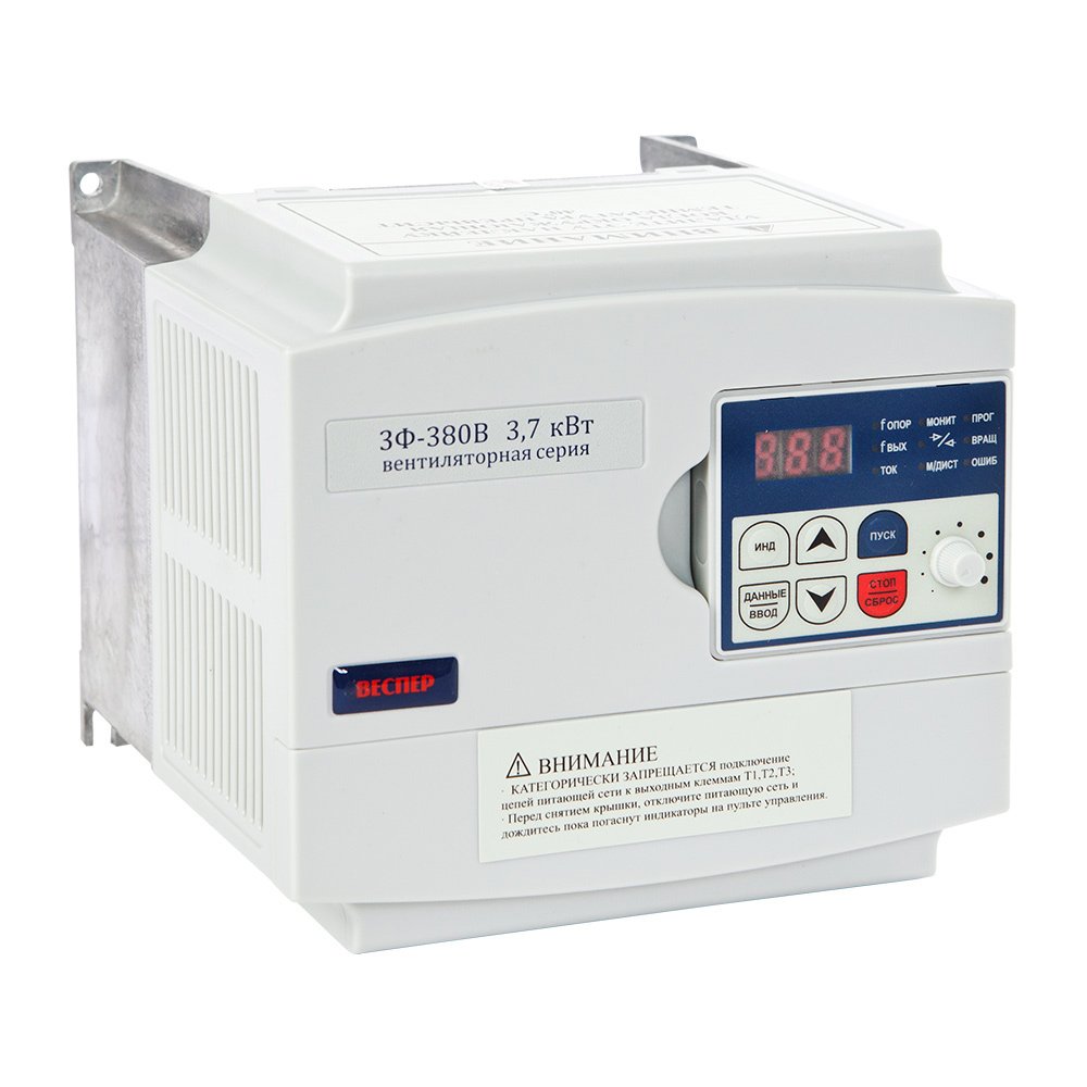 Компактный вентиляторный преобразователь частоты Веспер Е3-8100В-005H (3.7кВт, 3ф, 380В)